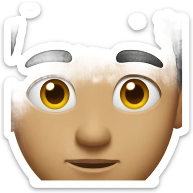 Face raising eyebrow sticker