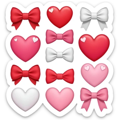 Бантики поцелуи сердечки  sticker