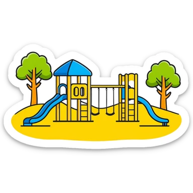 children's playground with jungle gym sticker