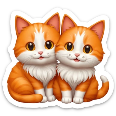 two happy cats in love sticker