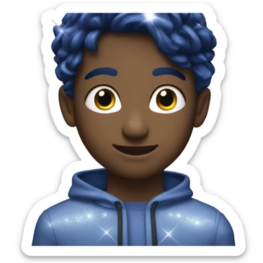 indigo R with sparkles sticker