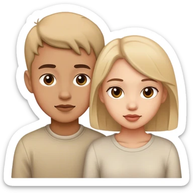 Two friends together boy and girl sticker