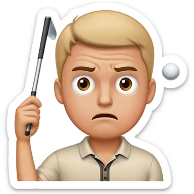 A man losing a golf match in the 18th hole sticker