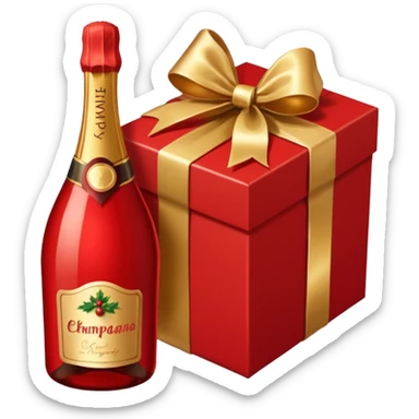 pacco natalizio panettone più spumante sticker