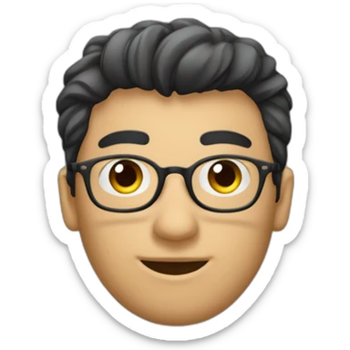 Un uomo con capelli corti castani scuri e occhiali neri sticker