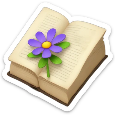 Book flower sticker