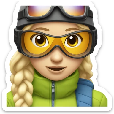 Blonde girl skiing  sticker