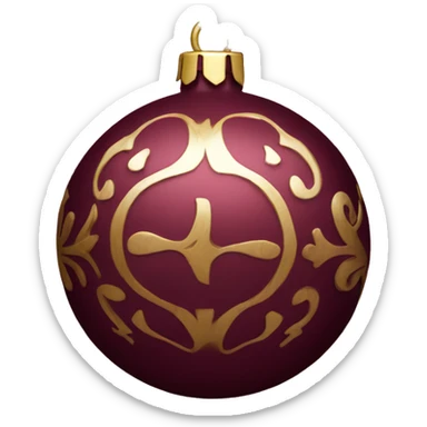 Antique Burgundy colored ornament sticker