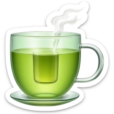green tea in glass cup sticker