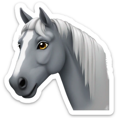 Gray horse sticker