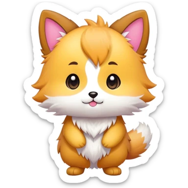  High quality Cute Cool Kawaii edgy Pretty Chibi Fur-Sona Colorful Fakemon Full Body sticker