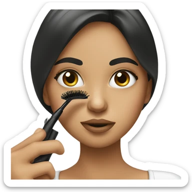 girl putting on mascara sticker