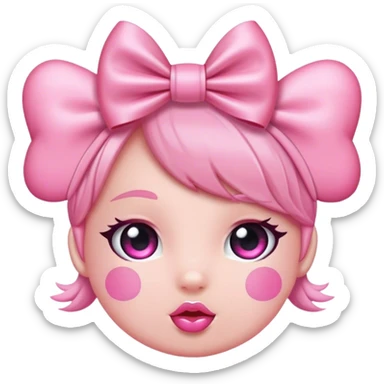 pink coquette baby pink bow  sticker