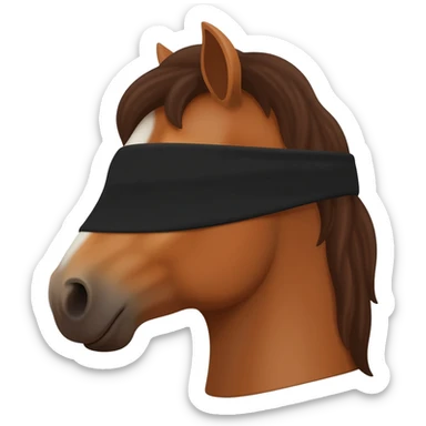 Keep this image.  Focus on the head only to capture just the horses head with the blinds. sticker