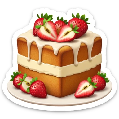 Strawberry poundcake with strawberries apple emoji  sticker
