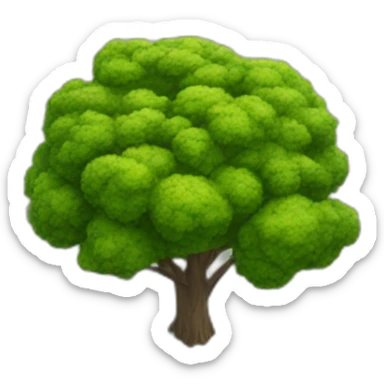 Tree as seen from the sky, looked down from the top, simplified and photorrealistic sticker