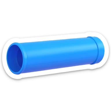 blue plastic tube sticker