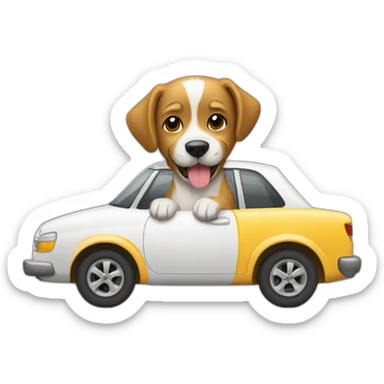Chien suis conduit une voiture sticker