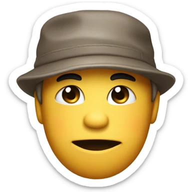 Emoji with backwards hat one raised eyebrow biting their lip and scratching their chin sticker