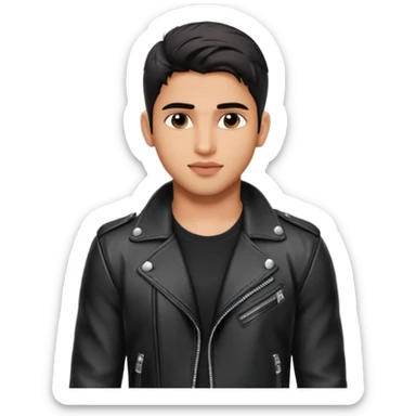 generate a pretty bratz siddharth malhotra, LEAN BUT MUSCULAR WEARING A black LEATHER JACKET sticker