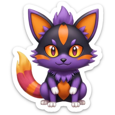 Noibat-Litten-Torracat-fusion-Fakemon-Pokémon-creature  sticker