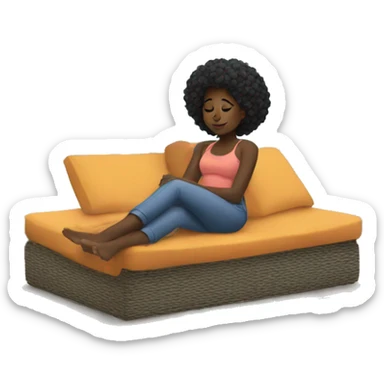 Black girl relaxing sticker