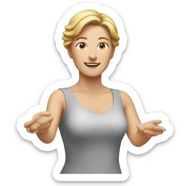 white woman with open outstretched arms sticker