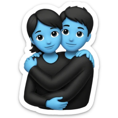 A hug emoji, but gender-neutral. A silhouette. sticker