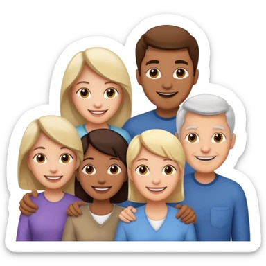 a group of 5 people all of diiferent ages  3men  2 women sticker