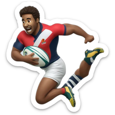 rugby player jumping sticker