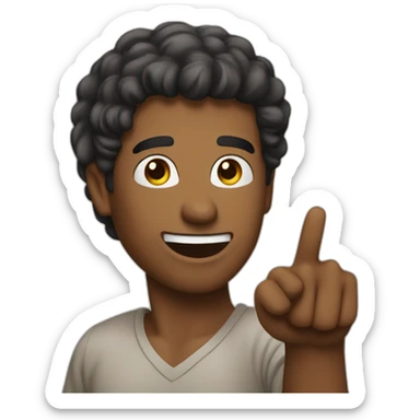 An américain Guy pointing his finger to me sticker