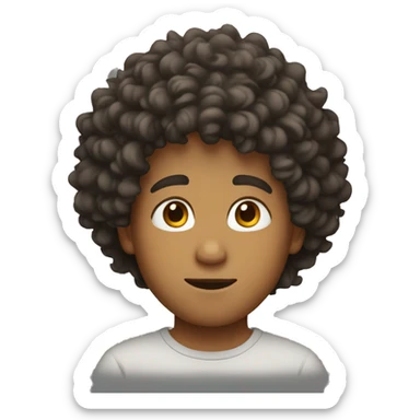 Young man with frizzy hair  sticker