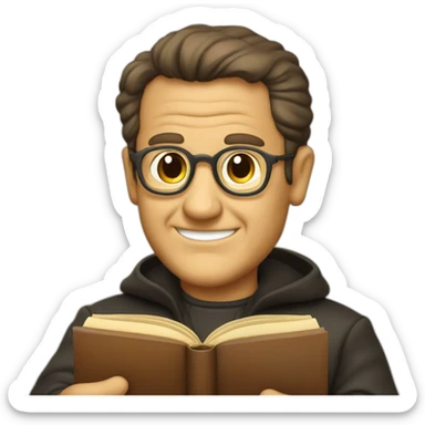 Don bosco with a book in his hand a book teaching kids sticker