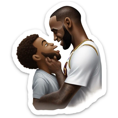 LeBron kissing bronny James sticker