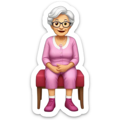 Grand mère en chaussettes sticker