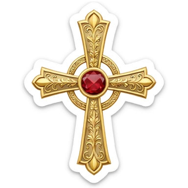 Eastern Orthodox cross. Transparent bakgrundl. sticker