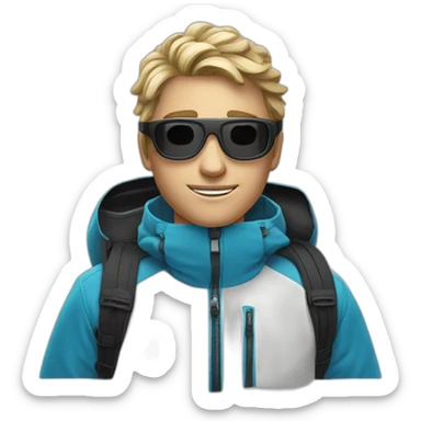 Un garçon blanc ,à das lunettes de ski, il a les cheveux noirs sticker