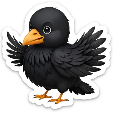 crow chibi emoji sticker