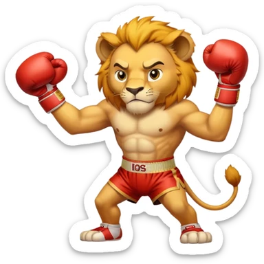 simba boxeando sticker