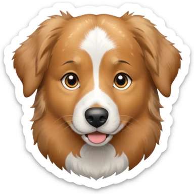 Australian Shepherd golden retriever tan eyebrows  black and speckled grey fur on chest. "No white" sticker
