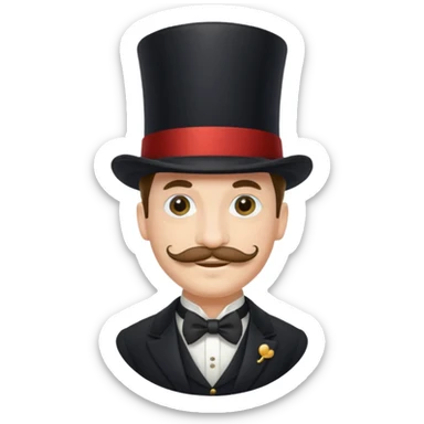 Fancy man with top hat and mustache and wearing monocle sticker