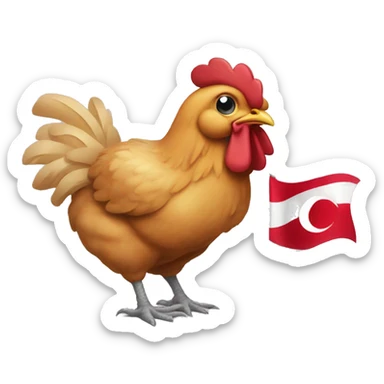 chicken with the color of flag turkey sticker