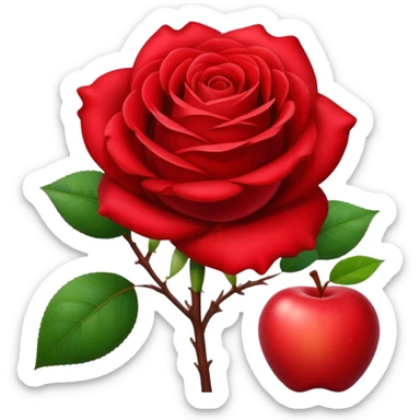 rose and apple sticker