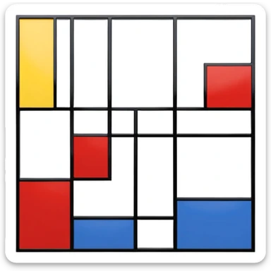 Piet Mondrian, Composition with Red Blue and Yellow painting  sticker