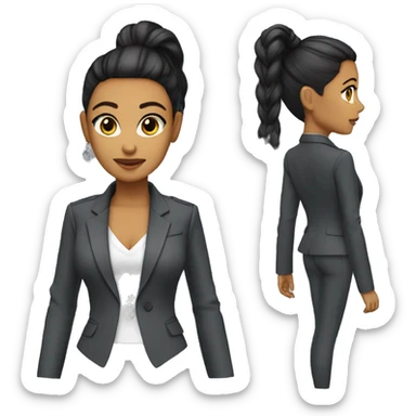 Asteria - English (US), Female, High energy, slight vocal fry	32	White	Striking features, expressive dark eyes, radiant smile	Sleek ponytail, statement earrings, tailored blazer	 sticker