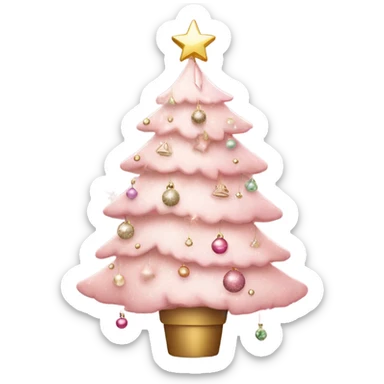 Light pink christmas tree sticker