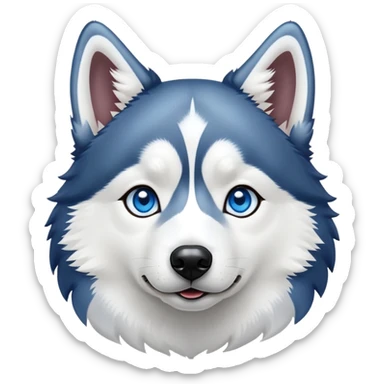 Black and white husky with blue eyes sticker