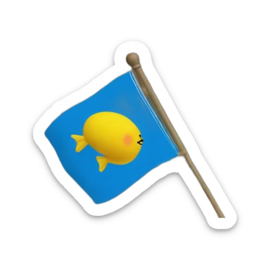 A lemon waving the flag of the Canary Islands sticker