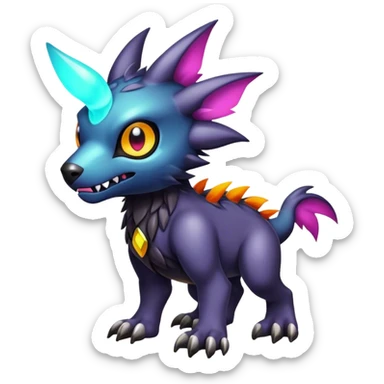 Cute cool colorful dark fantasy-Digimon-animal-hybrid full body sticker