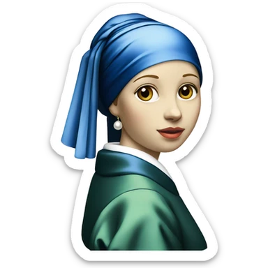 "Girl with a Pearl Earring" - Johannes Vermeer sticker